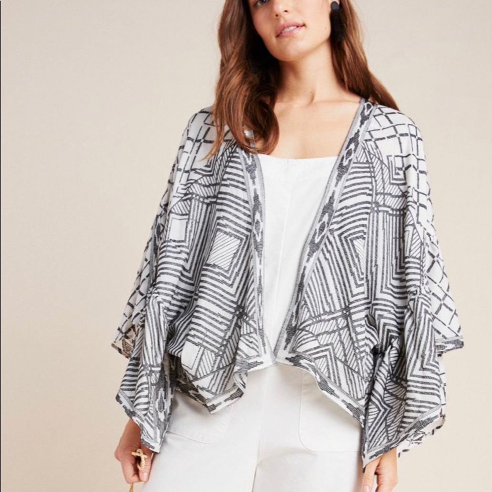 Anthropologie Lysette cropped kimono